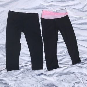 Two lululemon crop leggings size six